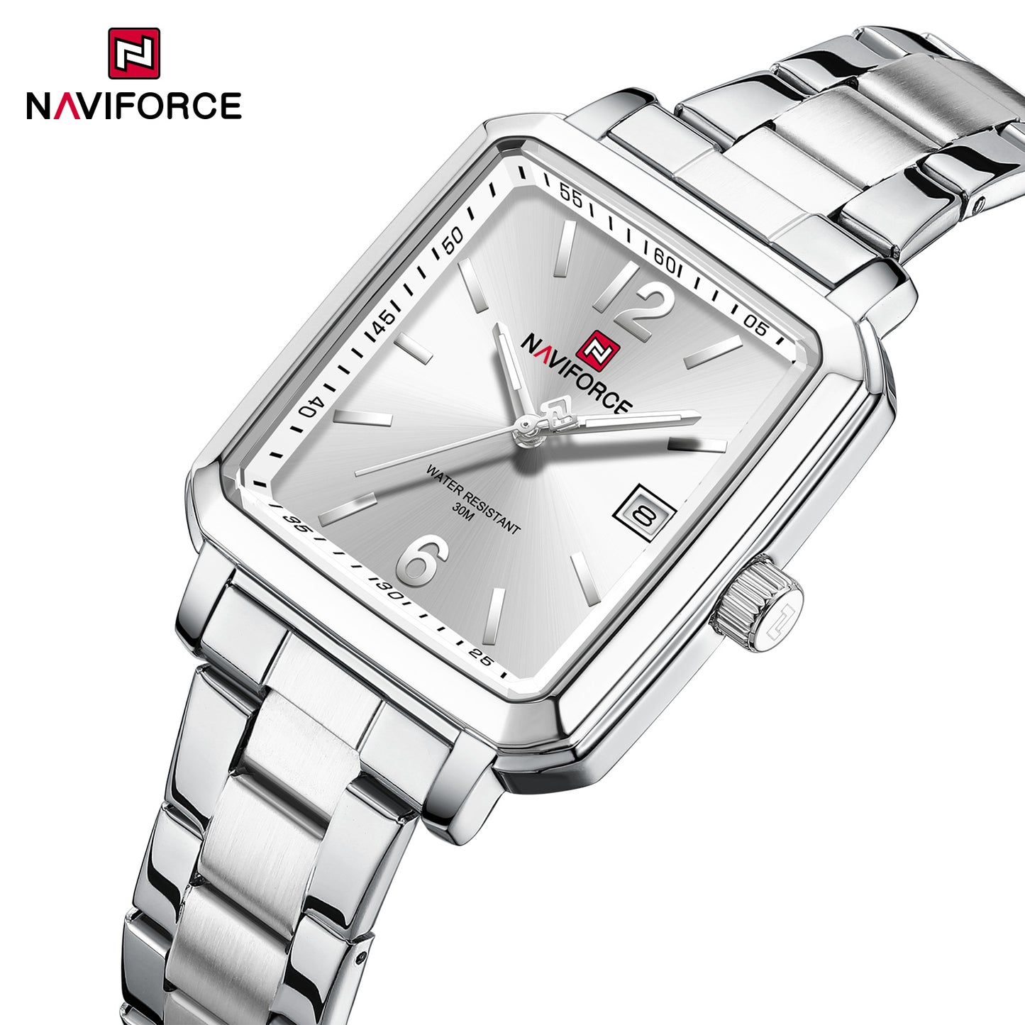Naviforce 9252 Duet Classic Couples Watch - Silver