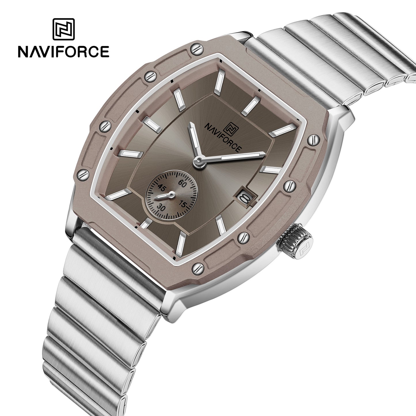 Naviforce NF8068 Paris Couple Watch - Silver Grey