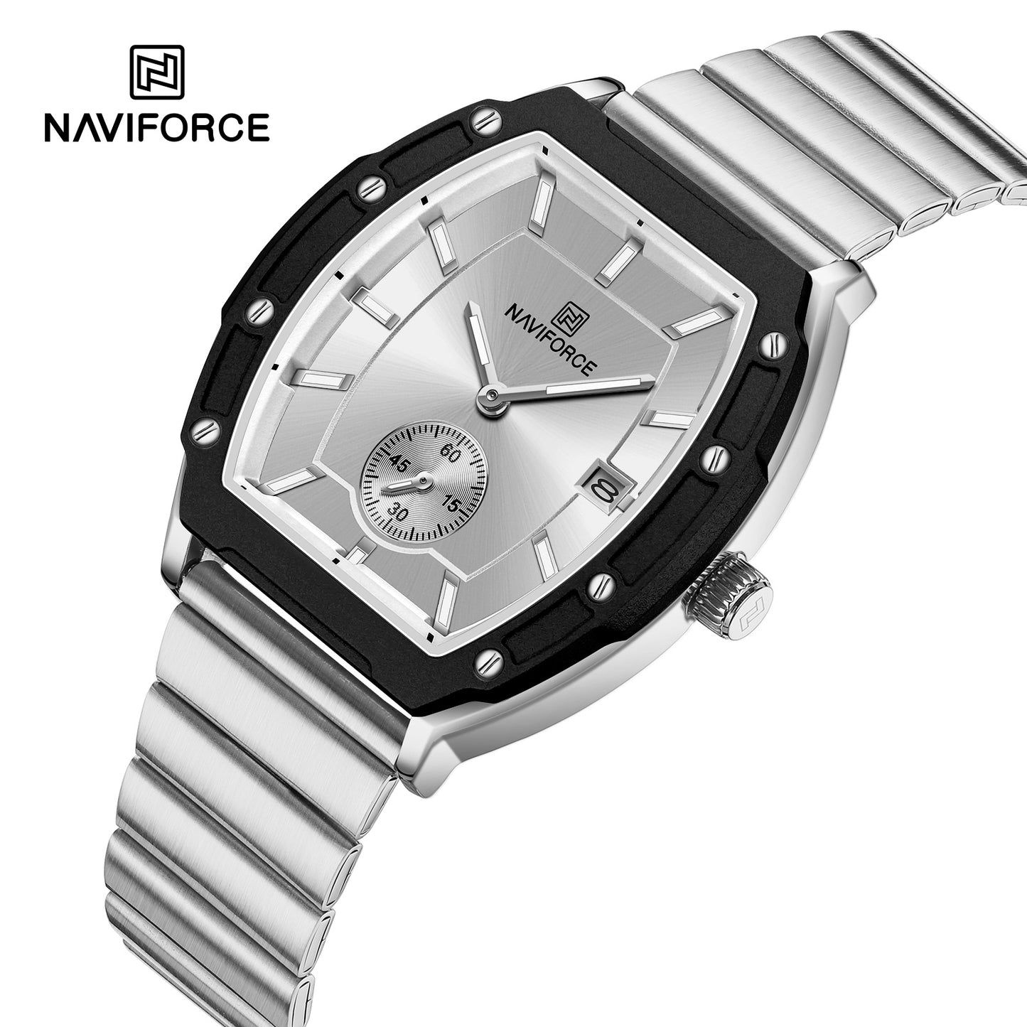 Naviforce NF8068 Paris Couple Watch - Silver