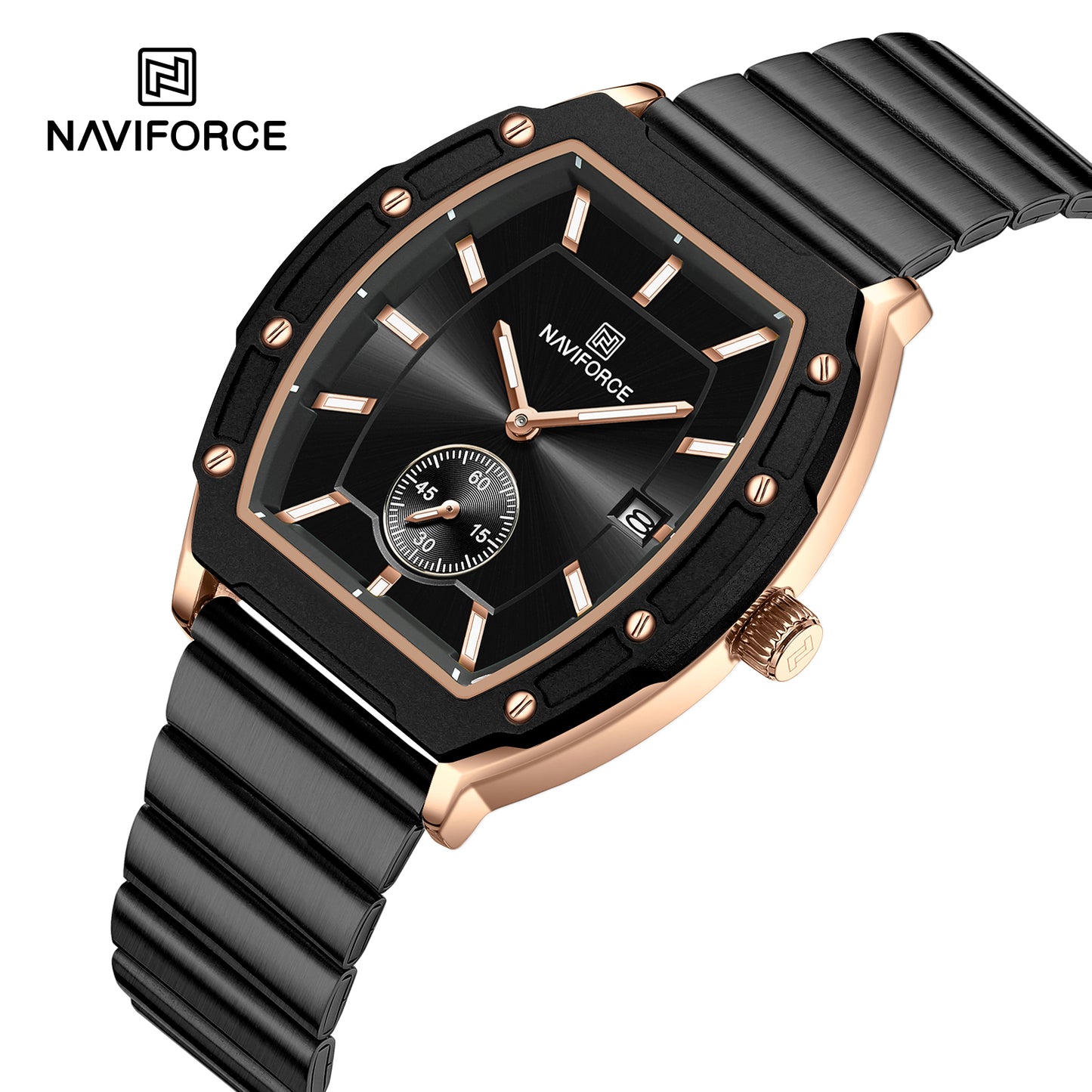 Naviforce NF8068 Paris Couple Watch - Black