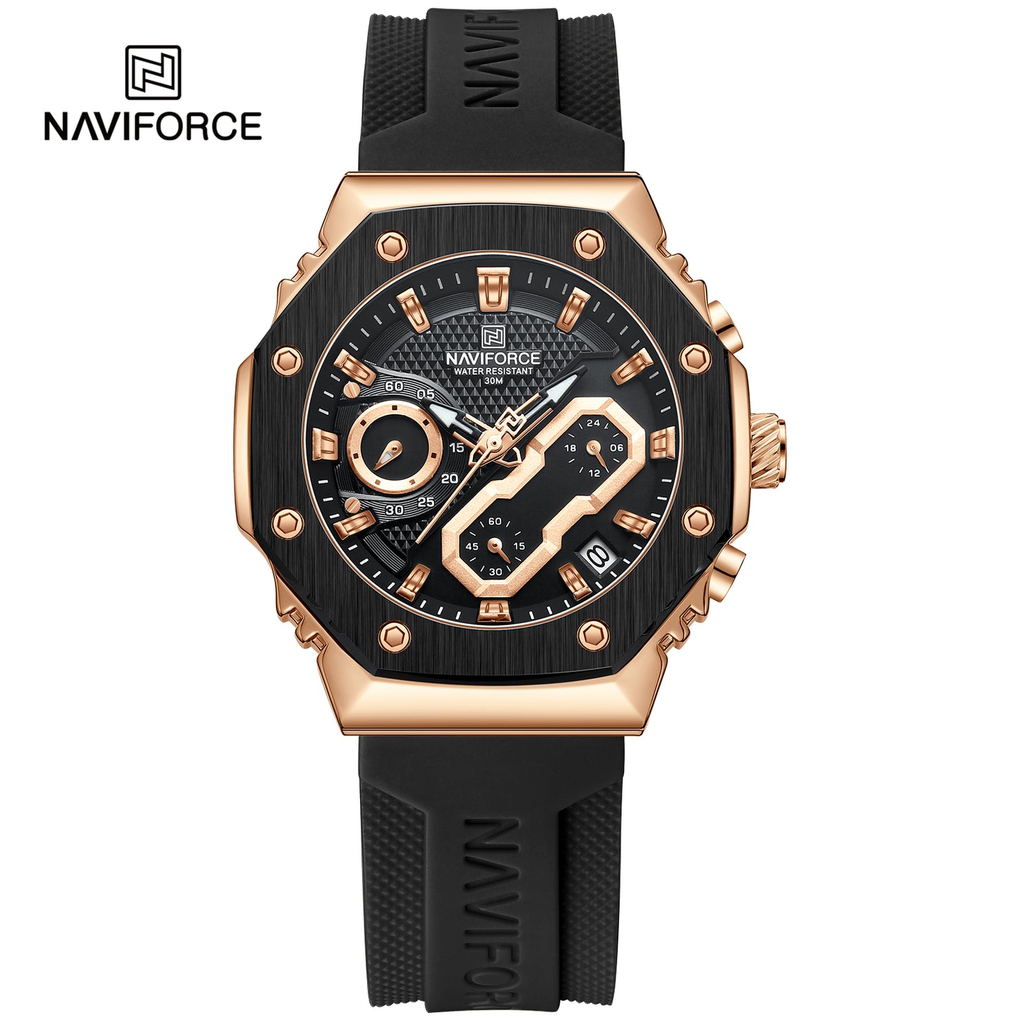 Naviforce 8035 Azaria Couple Watch - RoseGold Black