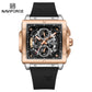 Naviforce 8064 Square Chrono Men Watch - Silver Black RoseGold