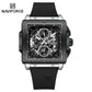 Naviforce 8064 Square Chrono Men Watch - Silver Black