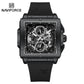 Naviforce 8064 Square Chrono Men Watch - Black