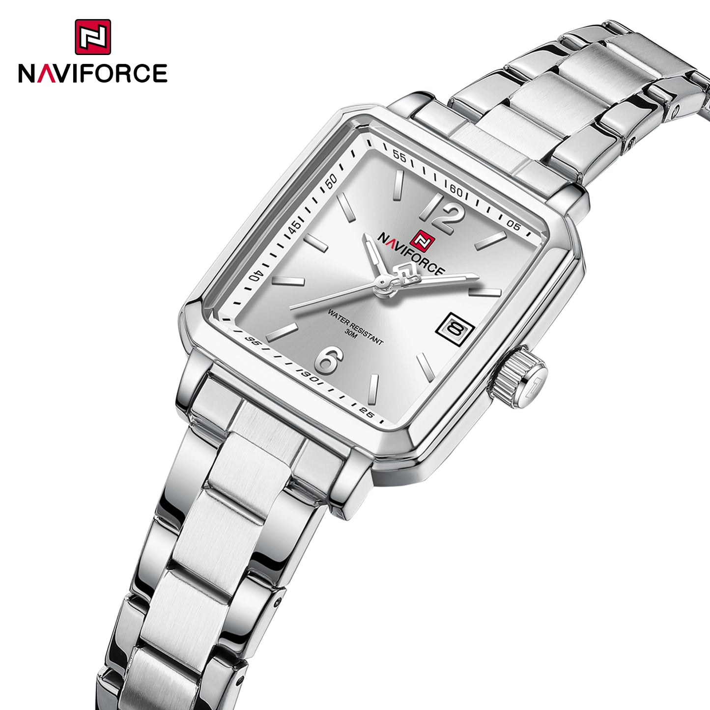 Naviforce 9252 Duet Classic Couples Watch - Silver