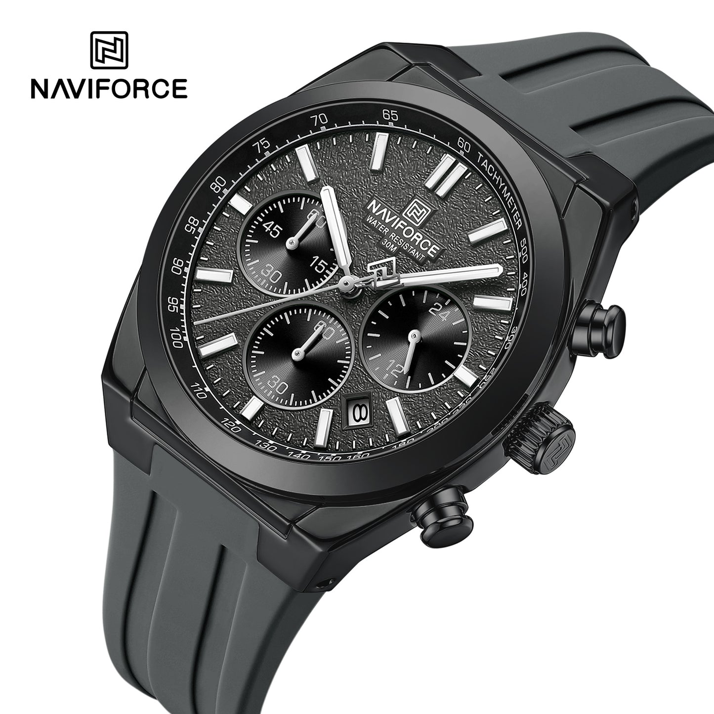 Naviforce 8080 Elite Men Watch - Black Grey