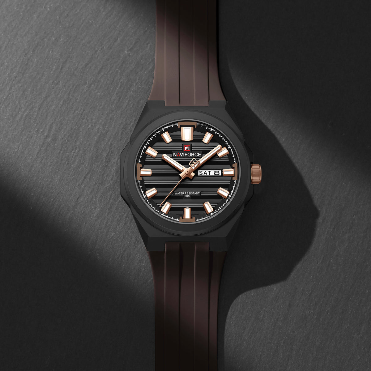Naviforce 9279 Expenditure Men Watch - Coffee-Brown