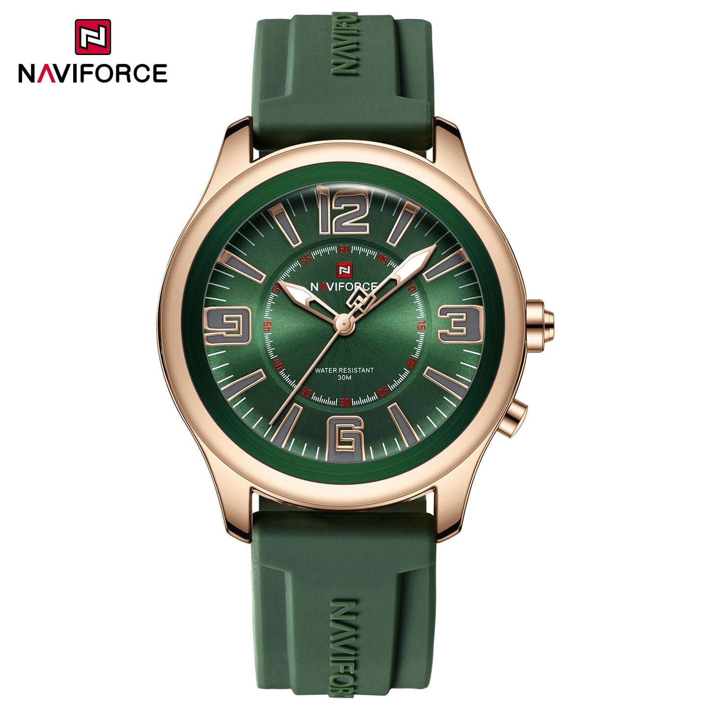 Naviforce 9256 Duotime Couple Watch - Green