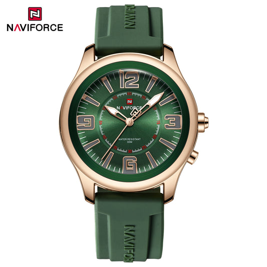 Naviforce 9256 Duotime Couple Watch - Green