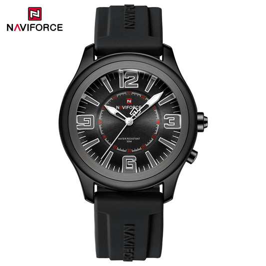 Naviforce 9256 Duotime Couple Watch - Black