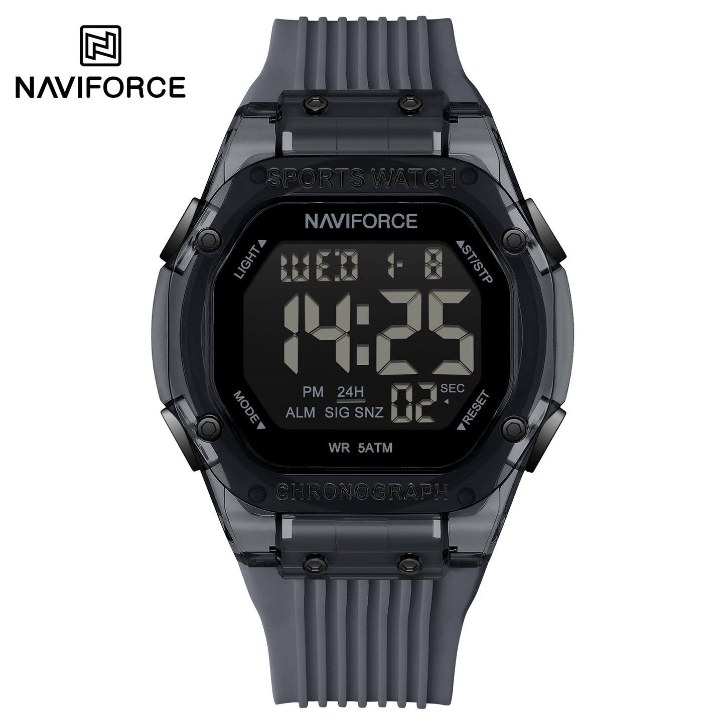 Naviforce 7113 Prime Digital Men Watch - Dark Grey