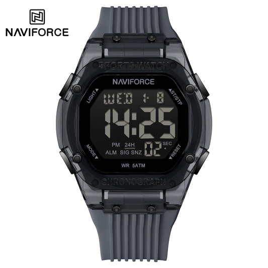 Naviforce 7113 Prime Digital Men Watch - Dark Grey
