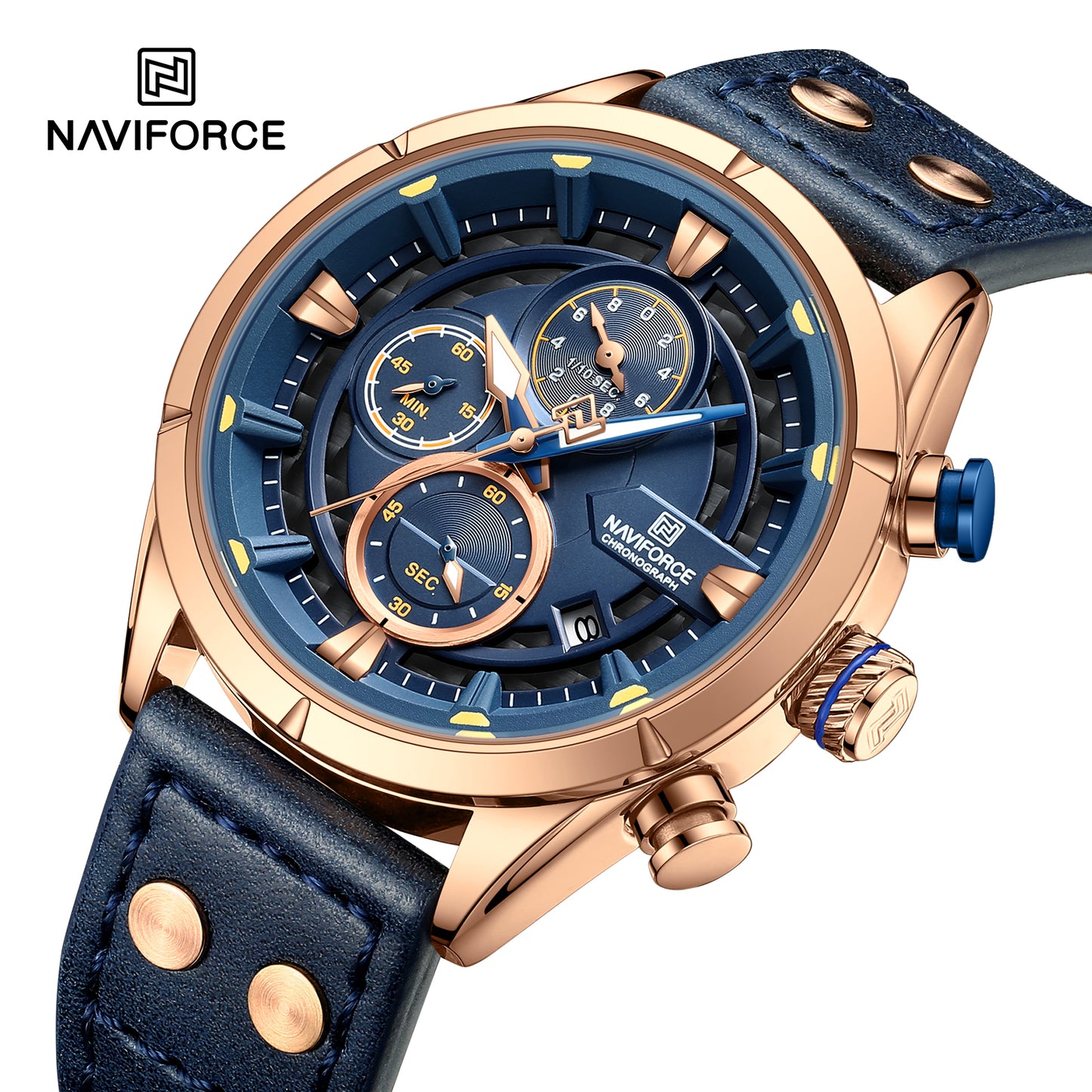 Naviforce 8045 Charlie Chronograph Men Watch - Blue