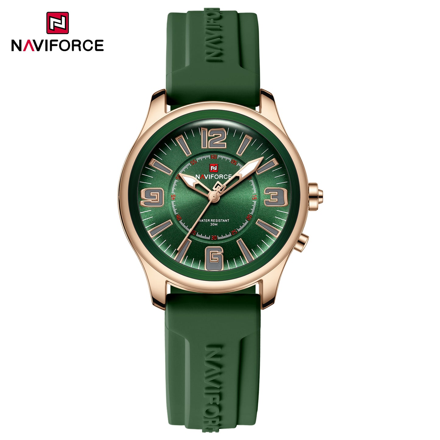 Naviforce 9256 Duotime Couple Watch - Green