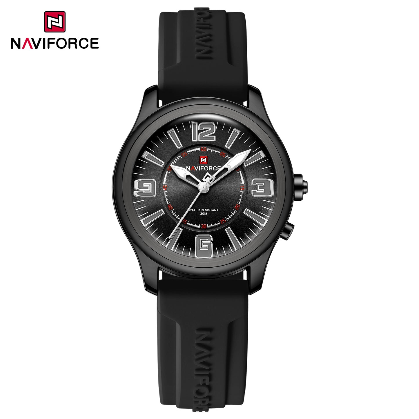 Naviforce 9256 Duotime Couple Watch - Black