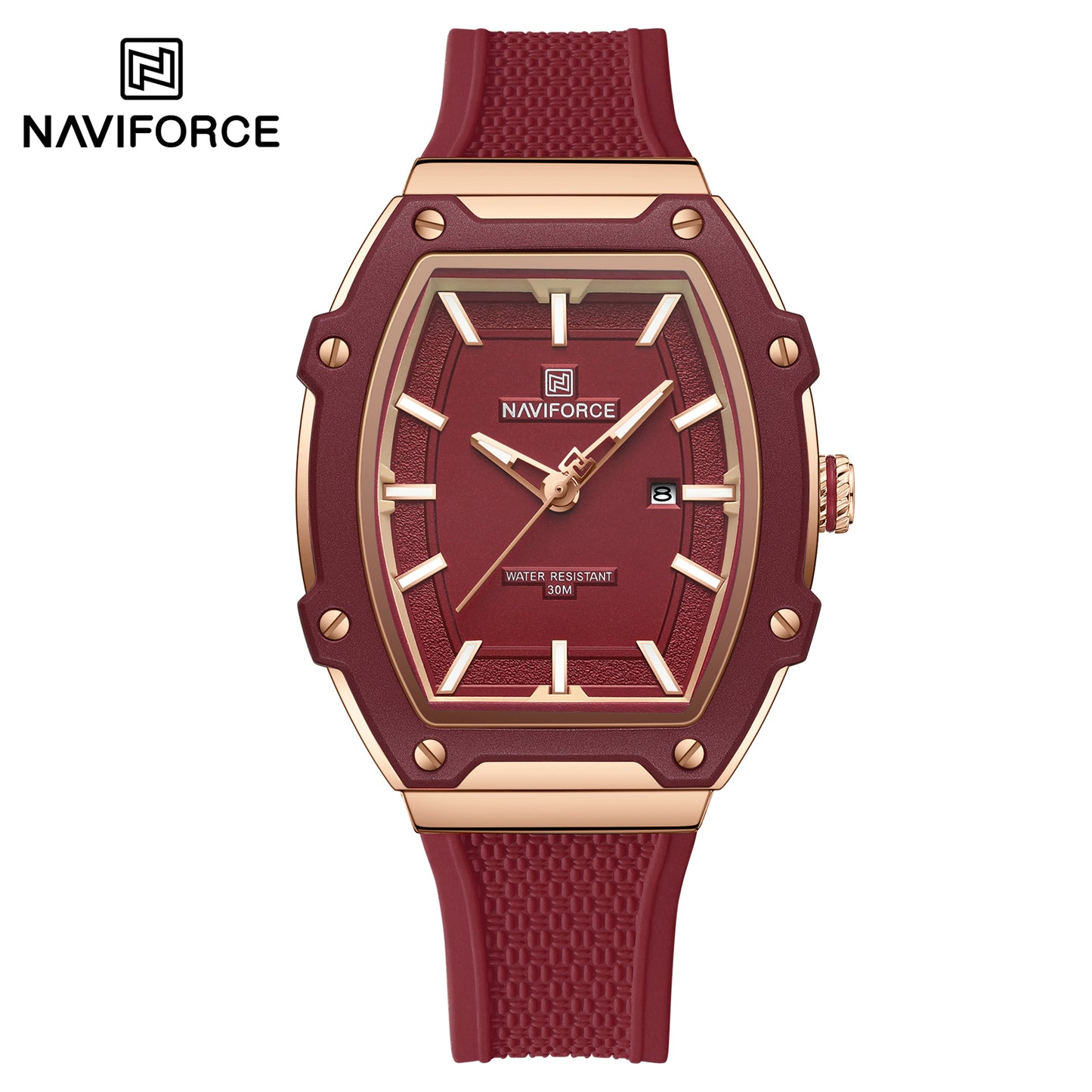 Naviforce 8069 Luxe Women Silicon Watch - Red