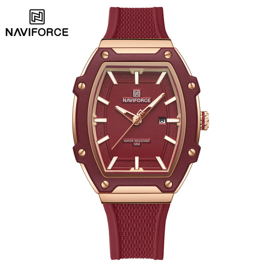 Naviforce 8069 Luxe Women Silicon Watch - Red