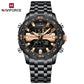 Naviforce 9234 Unicorn Men Watch - Black RoseGold