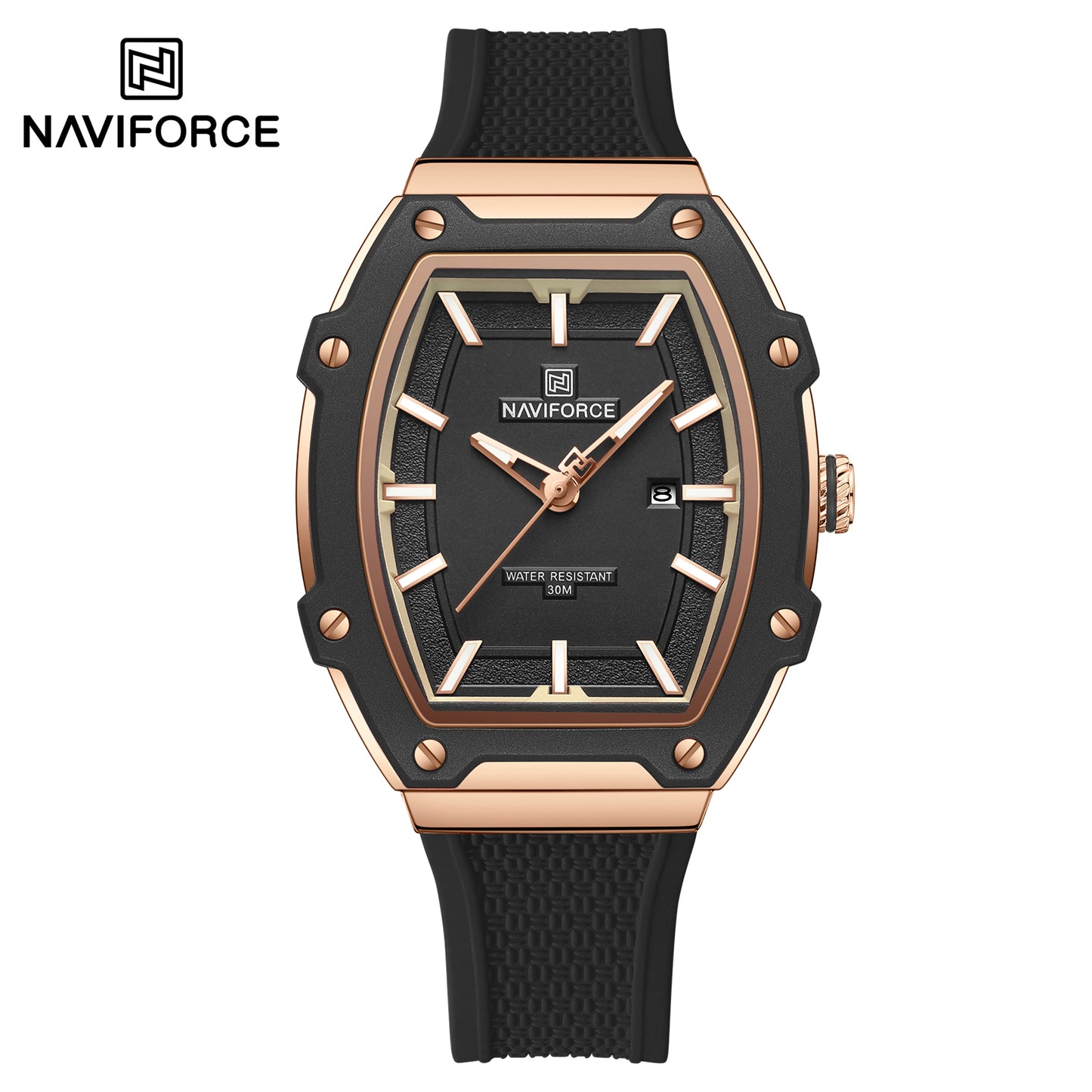 Naviforce 8069 Luxe Women Silicon Watch - Black