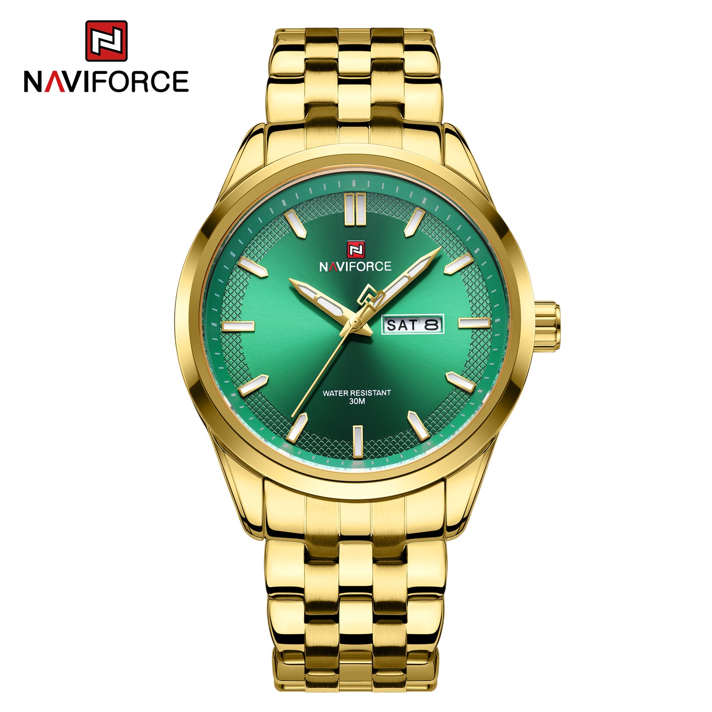 Naviforce 9203 Atlas Men Watch - Gold Green