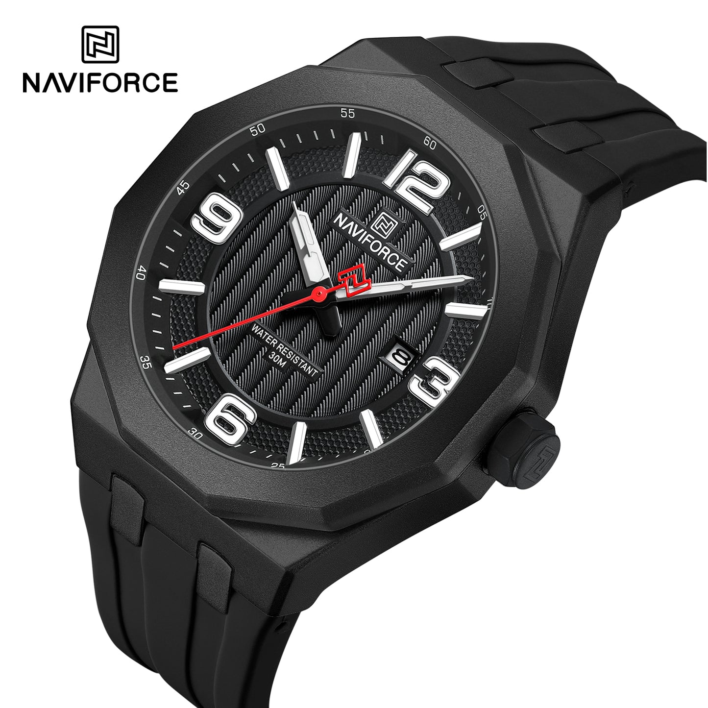 Naviforce 8079 Retro Style Men Watch - Black