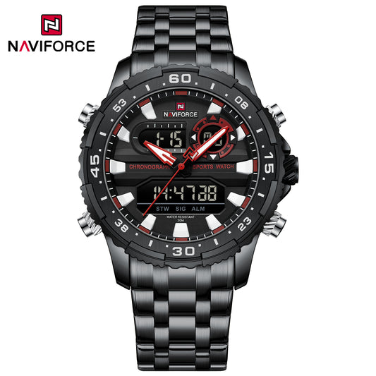 Naviforce 9234 Unicorn Men Watch - Black Red