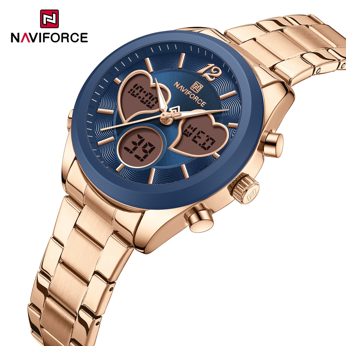 Naviforce NF5045 Lovie Women Watch - RoseGold Blue