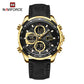 Naviforce 9197 Electron Men Leather Watch - Black Gold