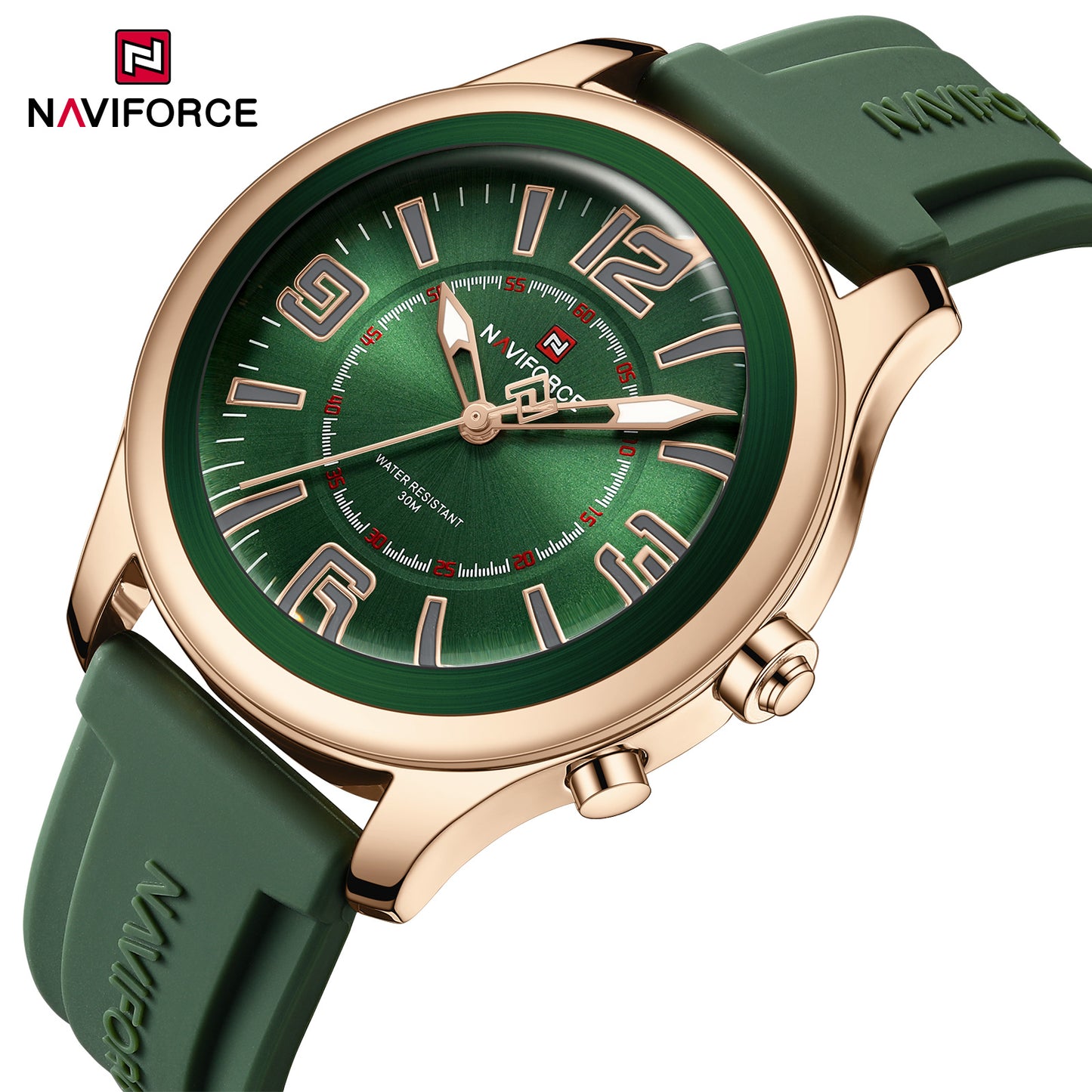 Naviforce 9256 Duotime Couple Watch - Green