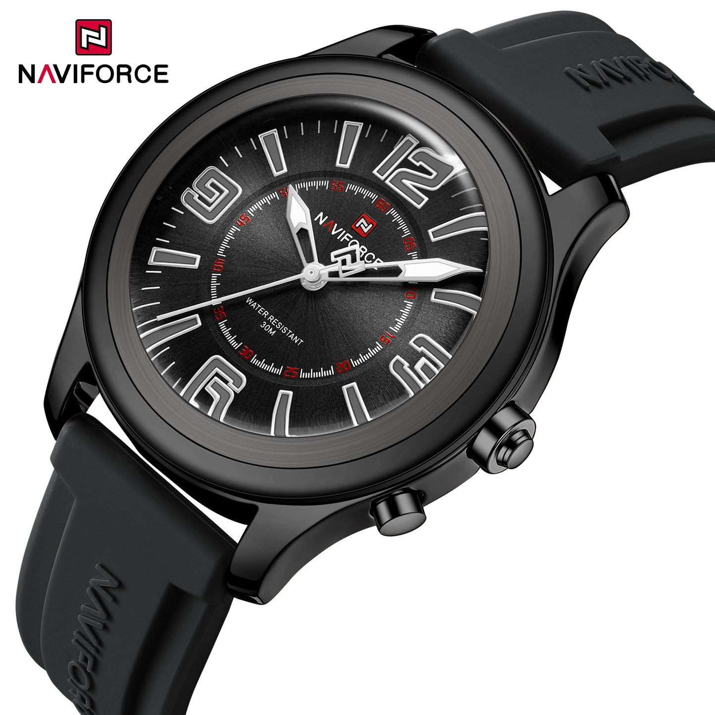 Naviforce 9256 Duotime Couple Watch - Black