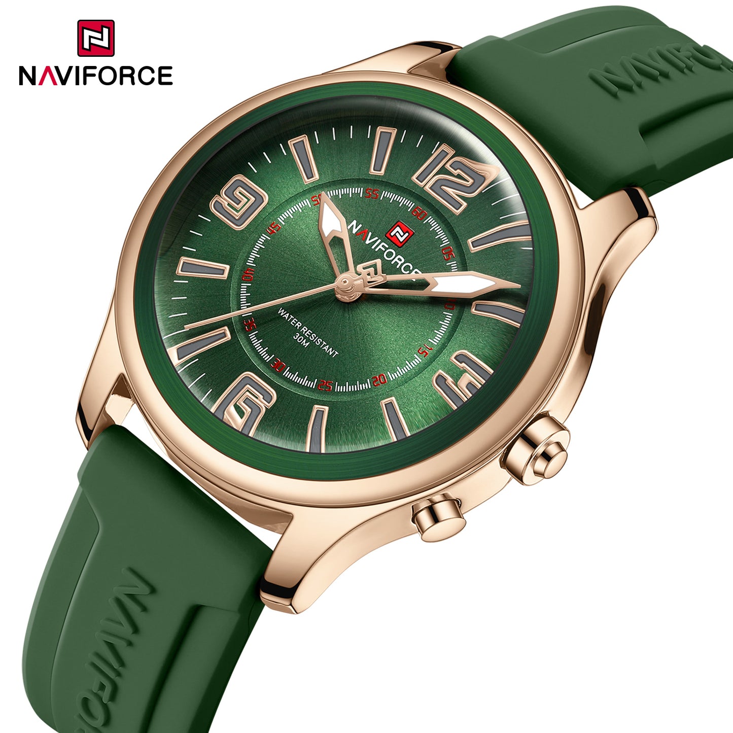 Naviforce 9256 Duotime Couple Watch - Green