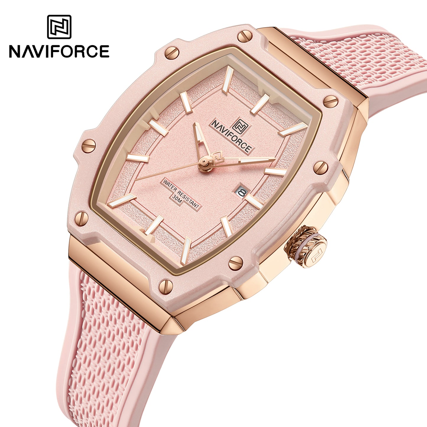 Naviforce 8069 Luxe Women Silicon Watch - Pink