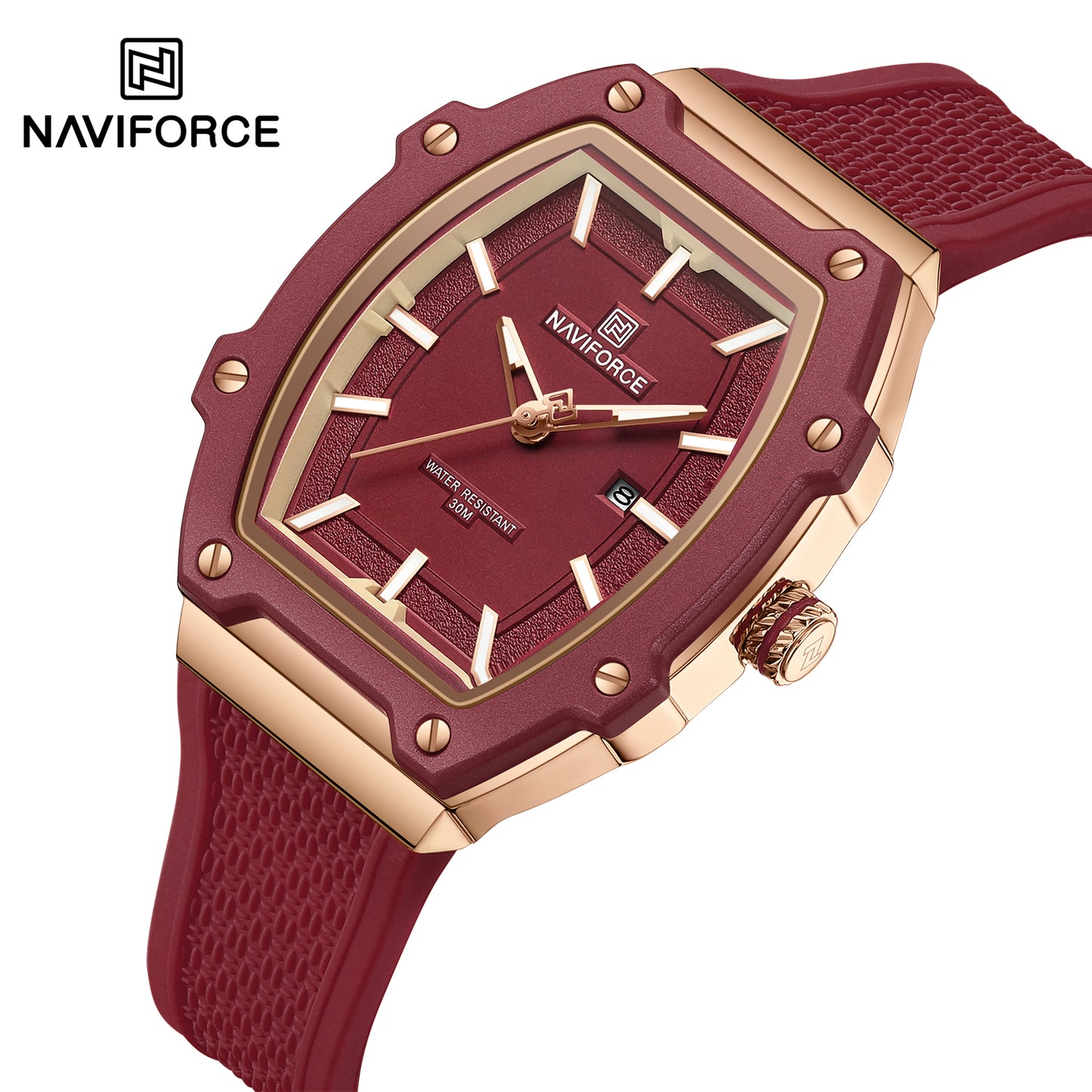 Naviforce 8069 Luxe Women Silicon Watch - Red