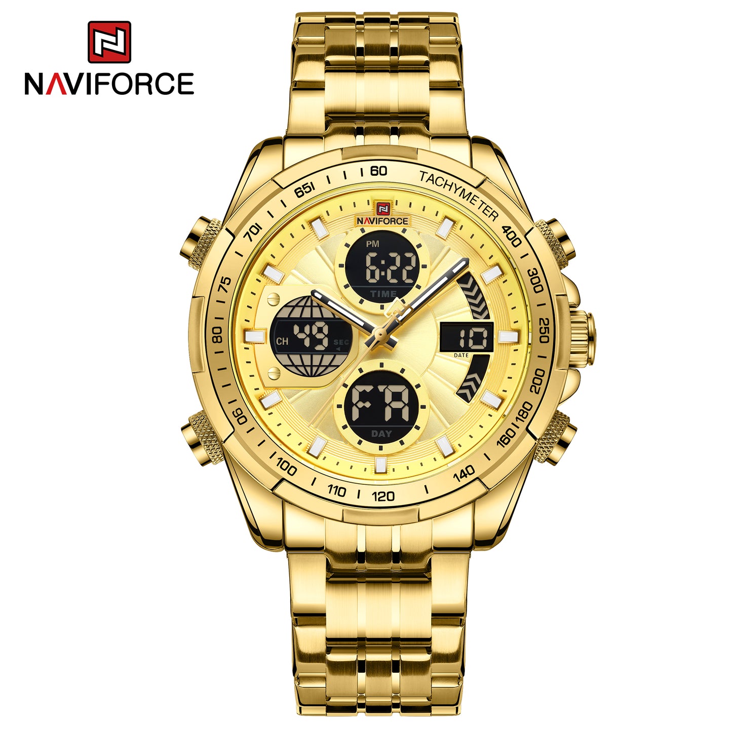 Naviforce 9197 Electron Men Watch - Gold