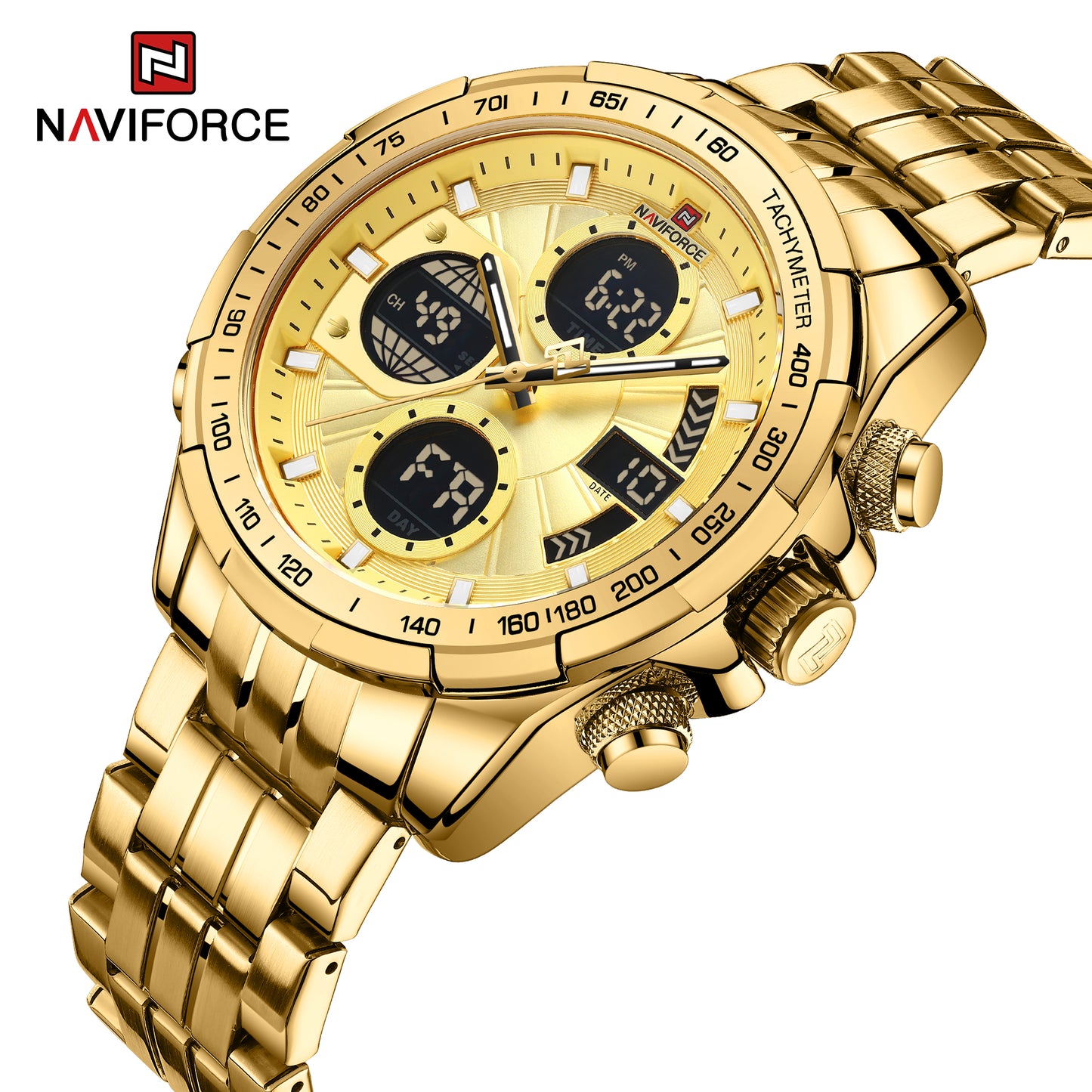 Naviforce 9197 Electron Men Watch - Gold