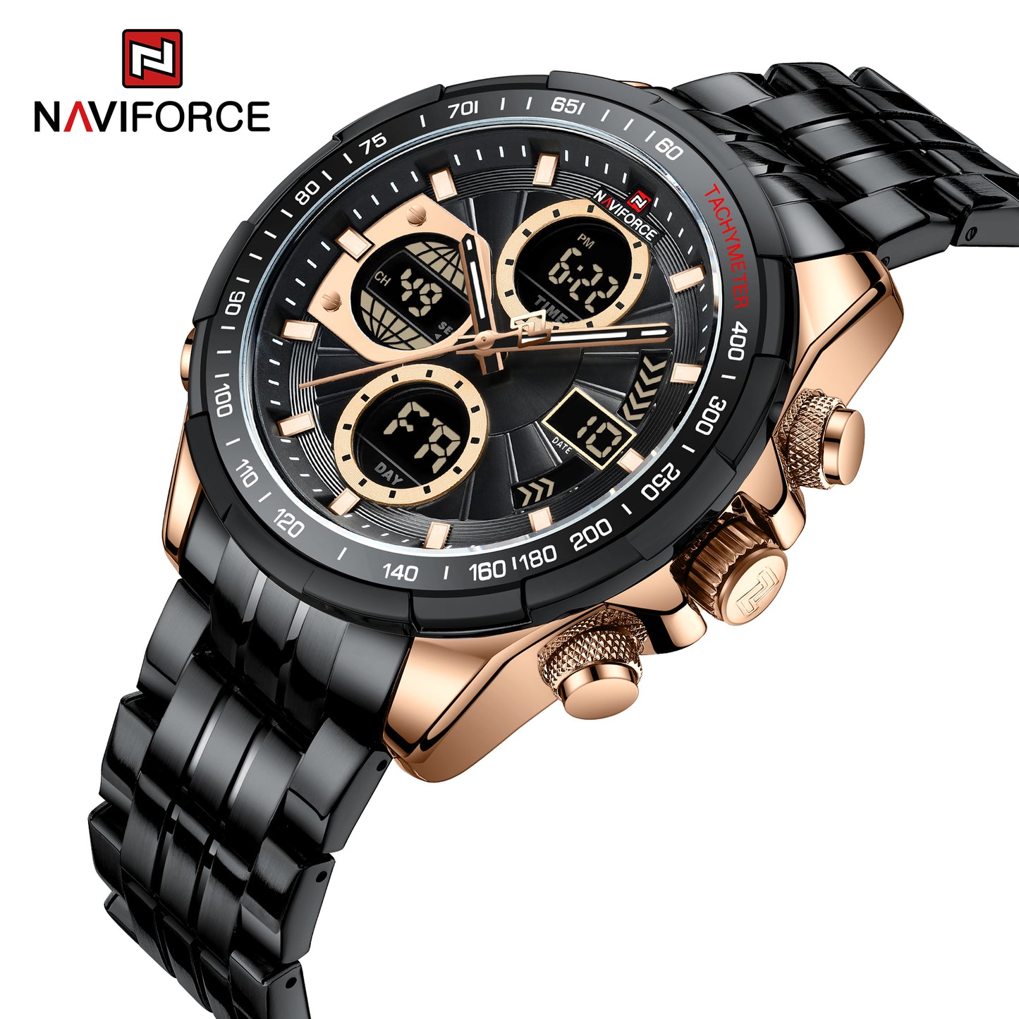 Naviforce 9197 Electron Men Watch - RoseGold Black