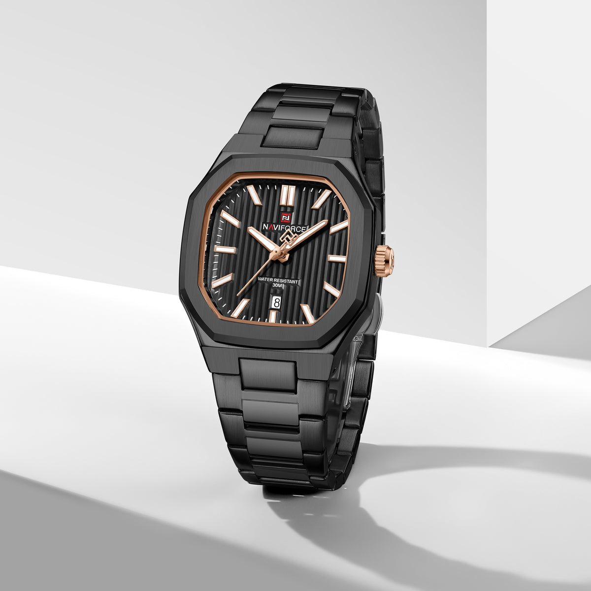 Naviforce 9271 Prestige Men Watch - RoseGold Black