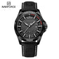 Naviforce 8023 Rotary Men Leather Watch - Black