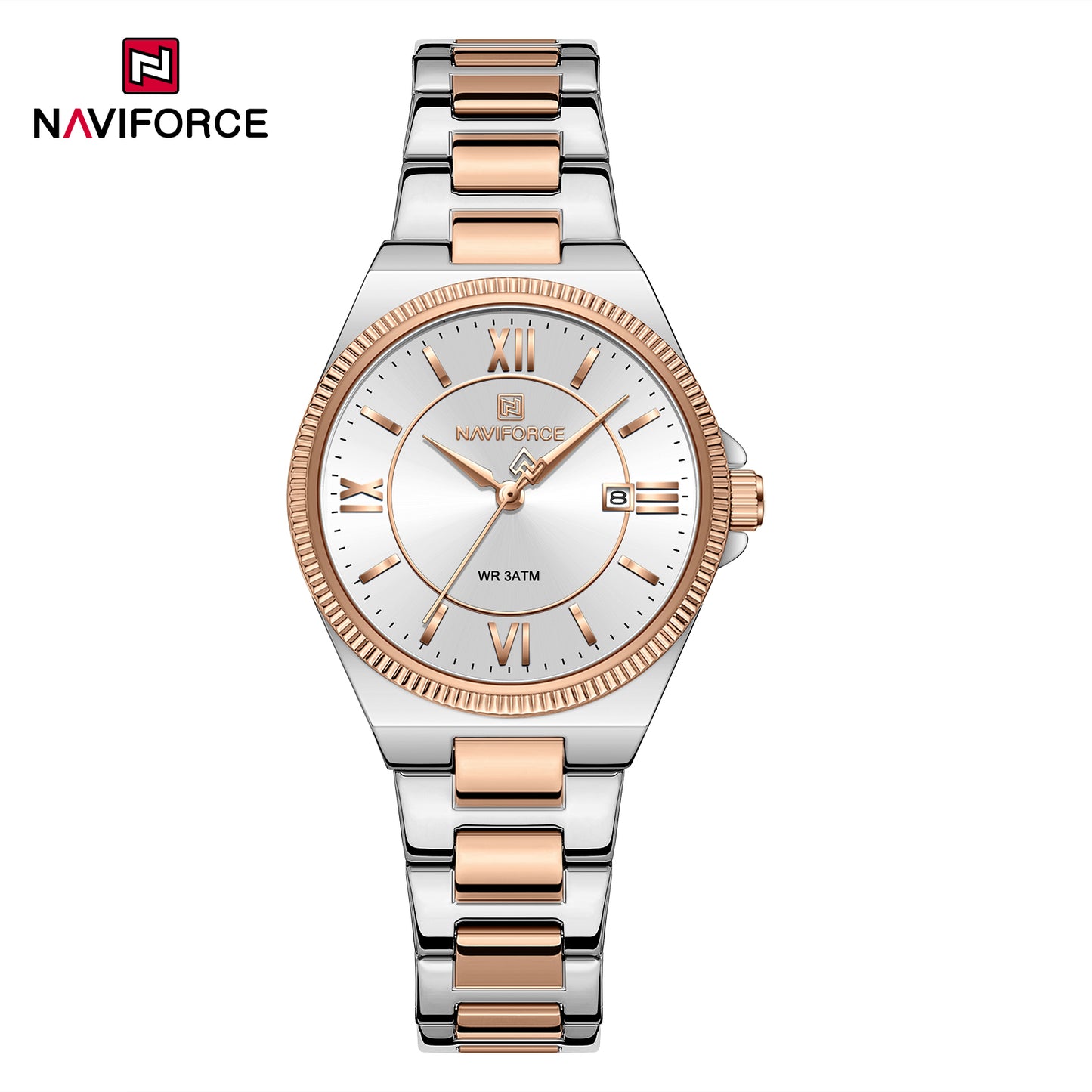 Naviforce 5073 Eva Women Watch -Silver RoseGold