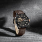 Naviforce 9262L Voyager Men Leather Watch - Coffee-Brown