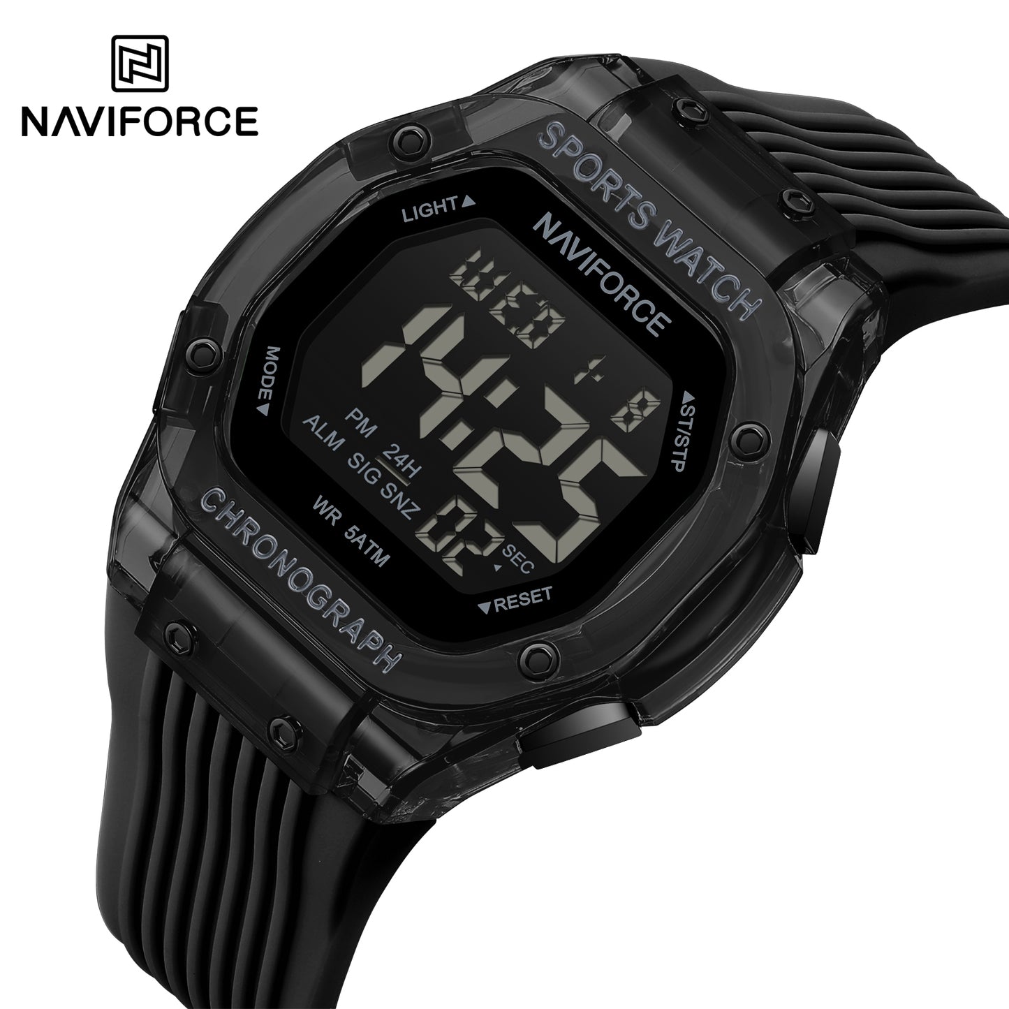 Naviforce 7113 Prime Digital Men Watch - Black