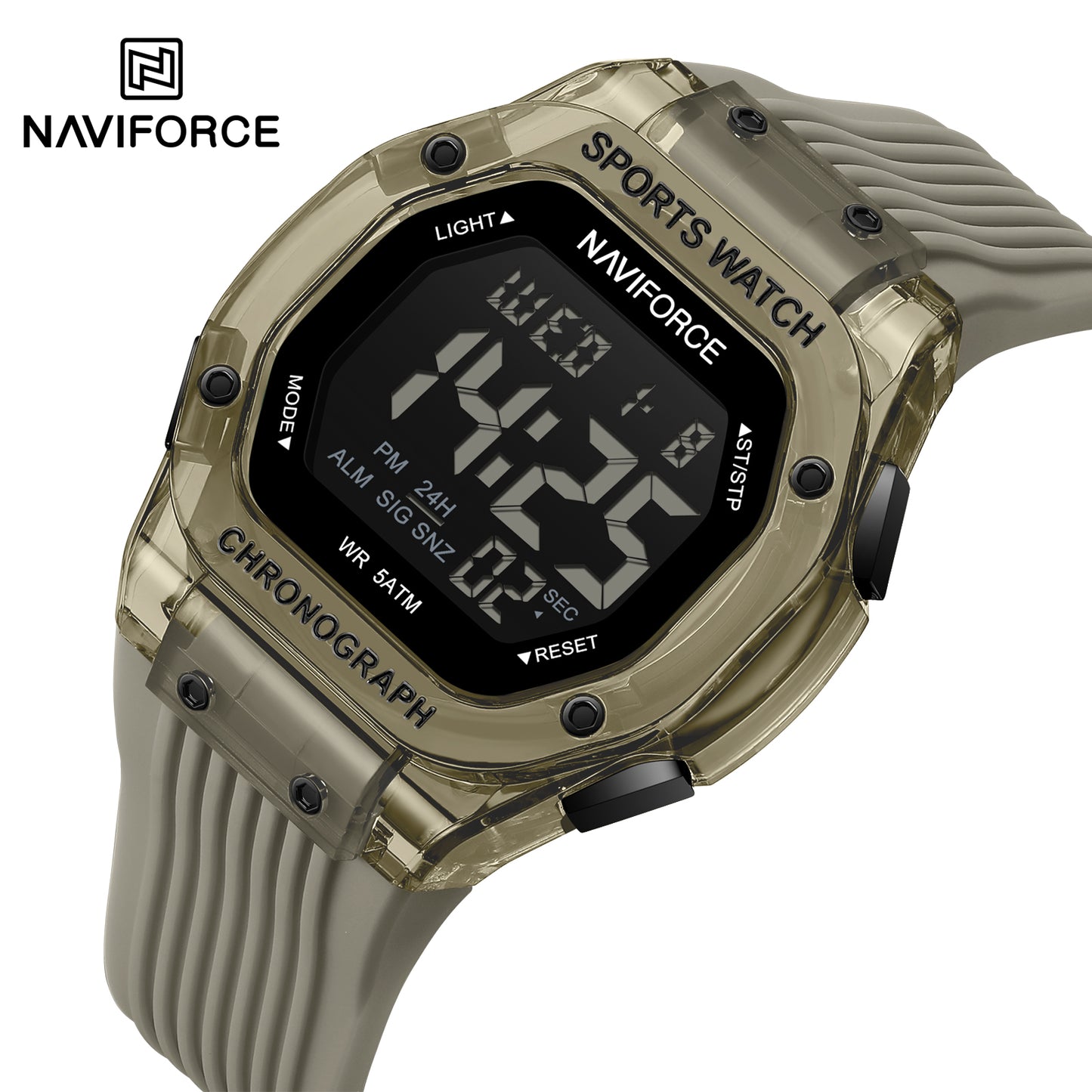 Naviforce 7113 Prime Digital Men Watch - Grey