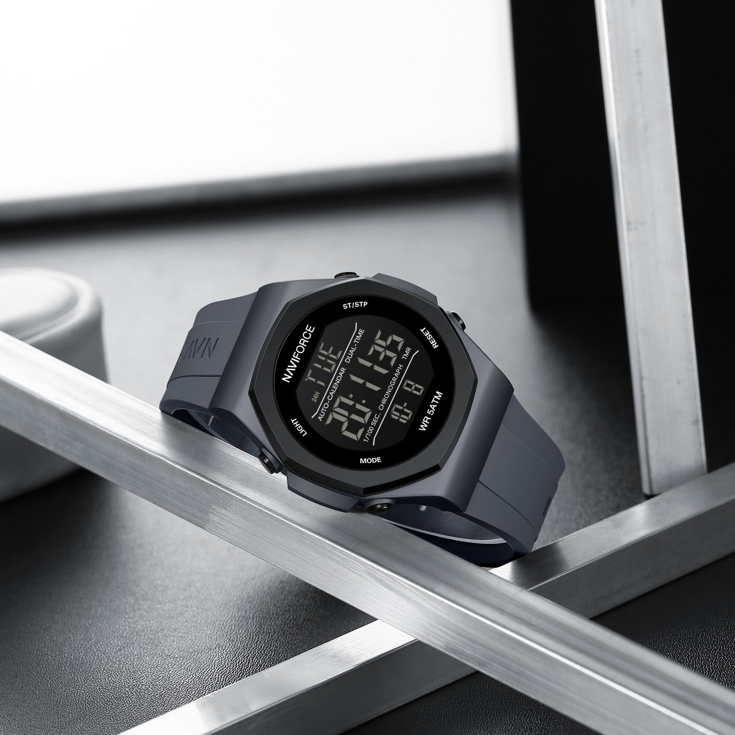 Naviforce NF7117 Volda Digital Men Watch - Dark Grey