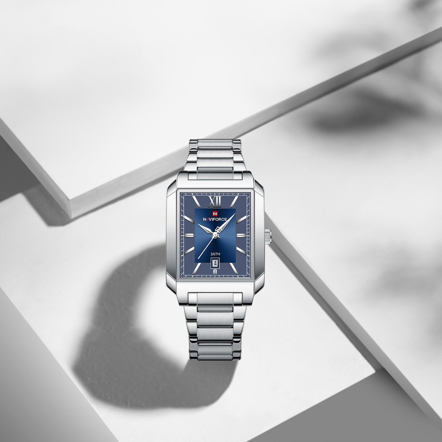 Naviforce 9251 Treasure Couple Watch - Silver Blue