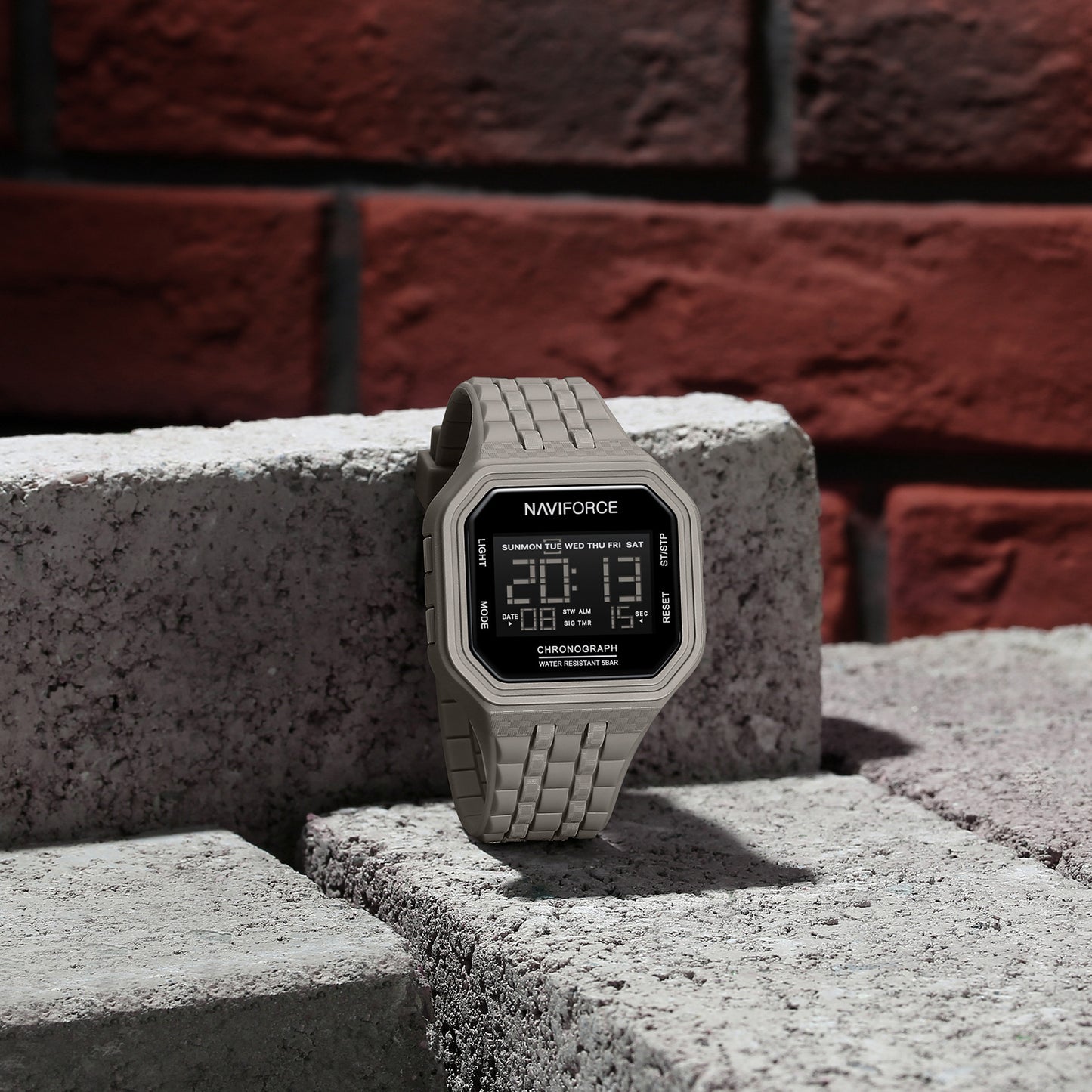 Naviforce 7116 Volda Men Digital Watch - Light Grey