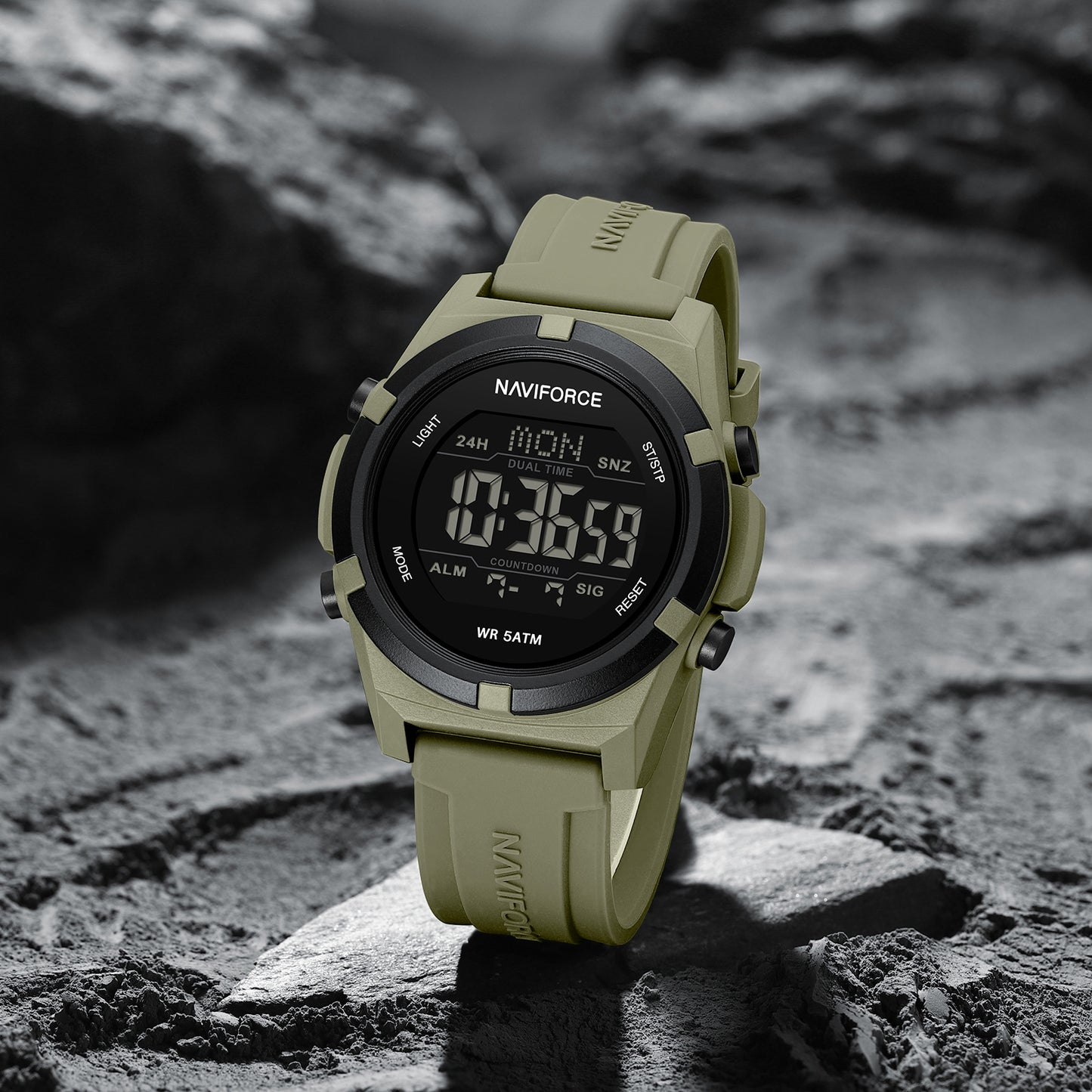 Naviforce 7127 Matrix Digital Watch - Light Green