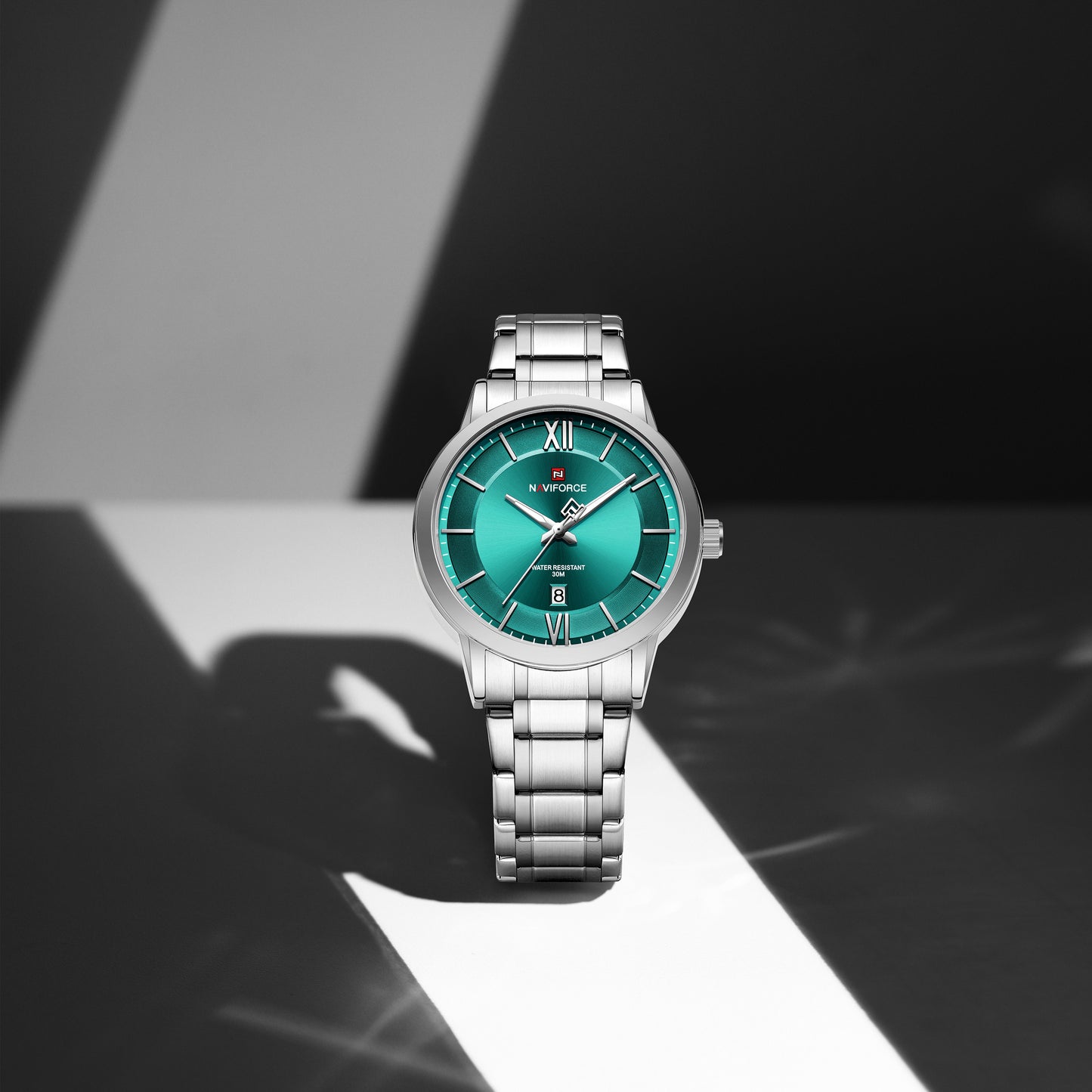 Naviforce 9254 Alliance Men Watch - Silver LightGreen