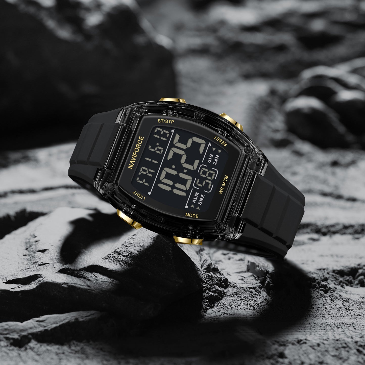Naviforce 6106 Mito Digital Men Watch - Black Gold