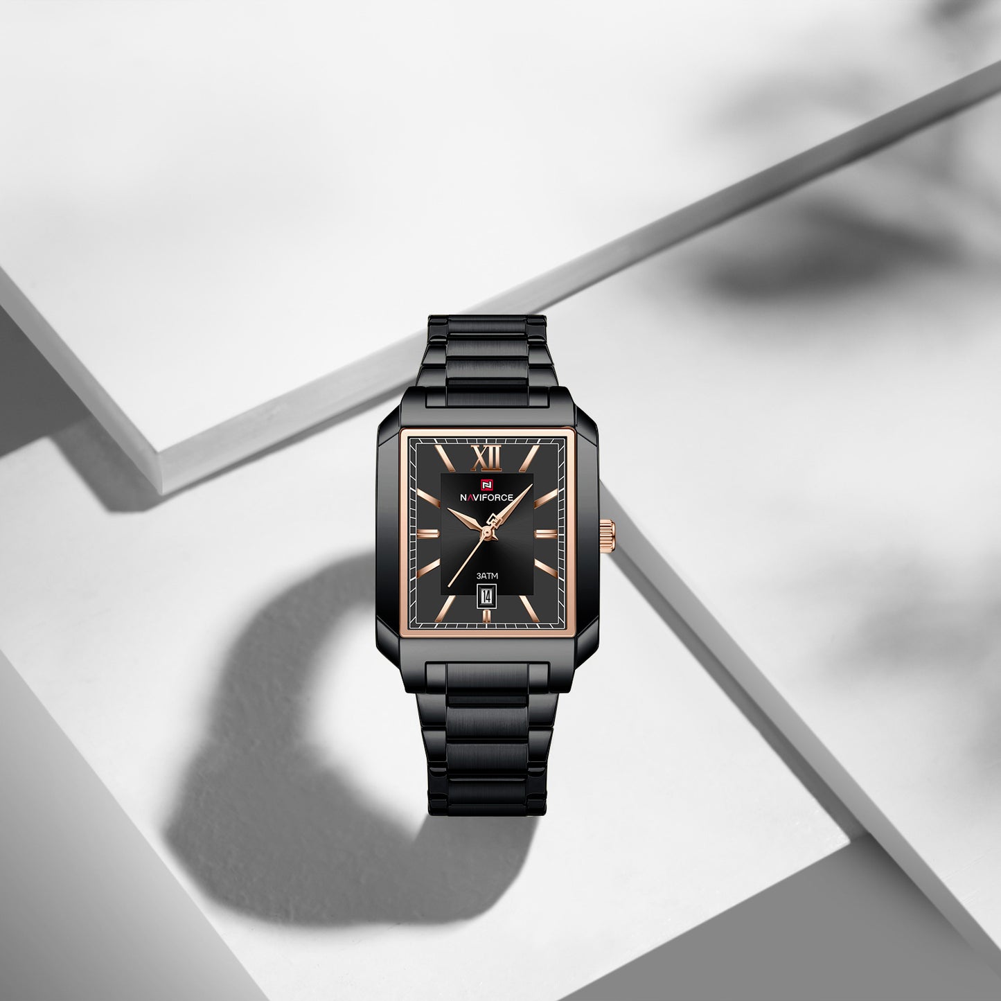 Naviforce 9251 Treasure Couple Watch - Black