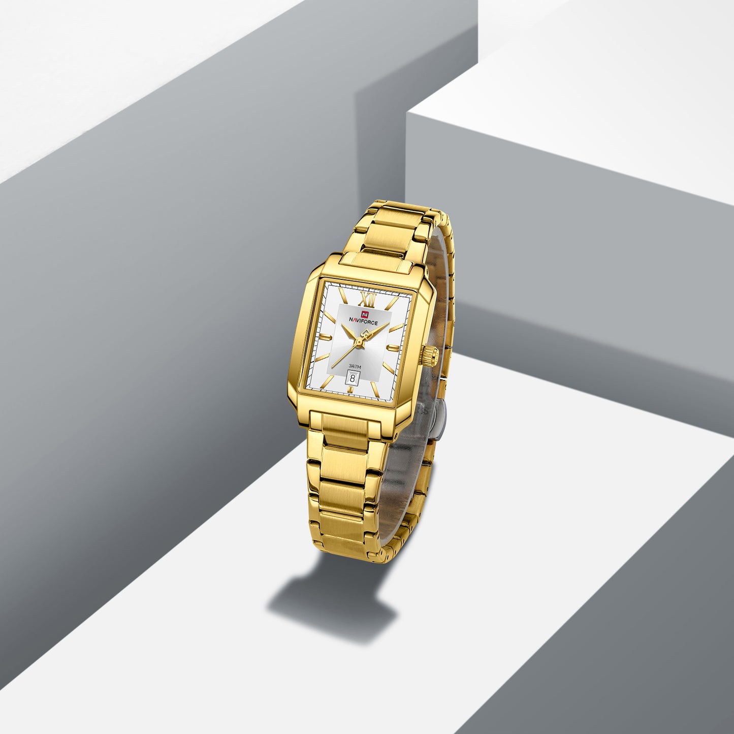 Naviforce 9251 Treasure Couple Watch - Gold White